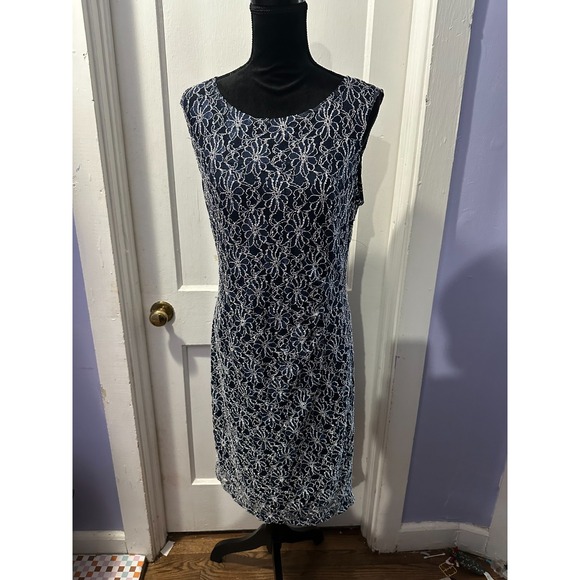 Roz & Ali Dresses & Skirts - Roz & Ali Blue Lace Tank Dress in 14